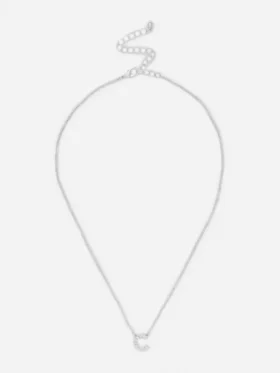 Halskjede med initialer i rhinestone