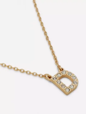 Halskjede med initialer i rhinestone