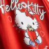 Hello Kitty bomulls-T-skjorte i avslappet stil med jordbærmotiv