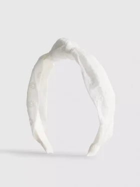 Hårbånd med broderie anglaise-knute