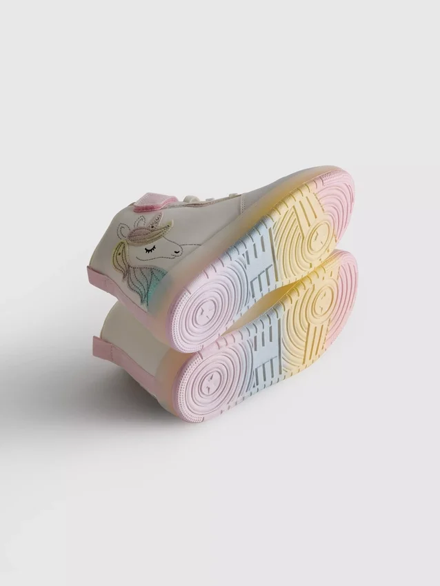 Høye sneakers med lysende enhjørning