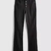 Jeans i bomull med middels høy midje og bootcut-passform