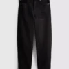 Jeans i bomullsdenim med høy midje og smalere ben