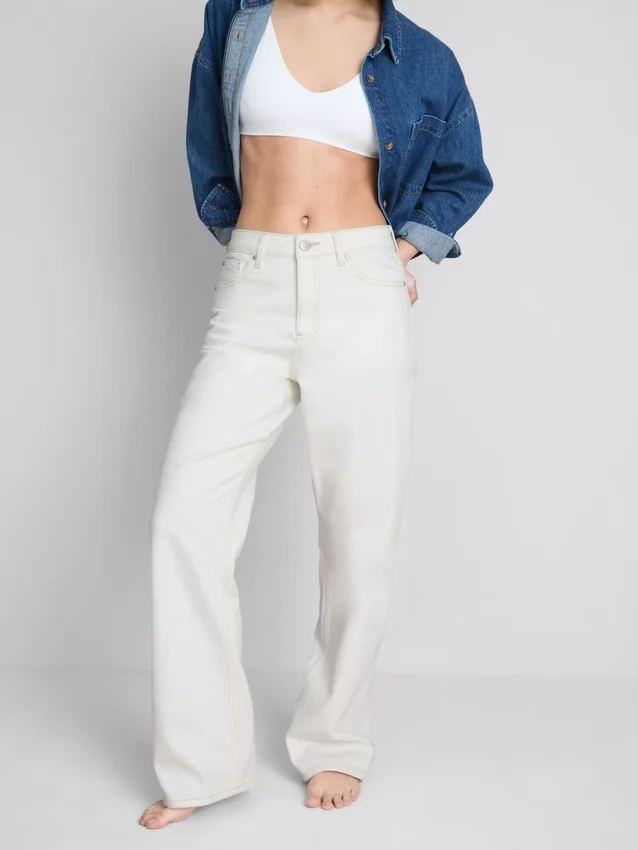 Jeans i bomullsdenim med rett ben