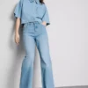 Jeans i bomullsdenim med rett ben