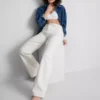 Jeans i bomullsdenim med rett ben