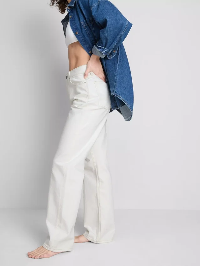 Jeans i bomullsdenim med rett ben
