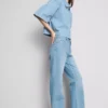 Jeans i bomullsdenim med rett ben