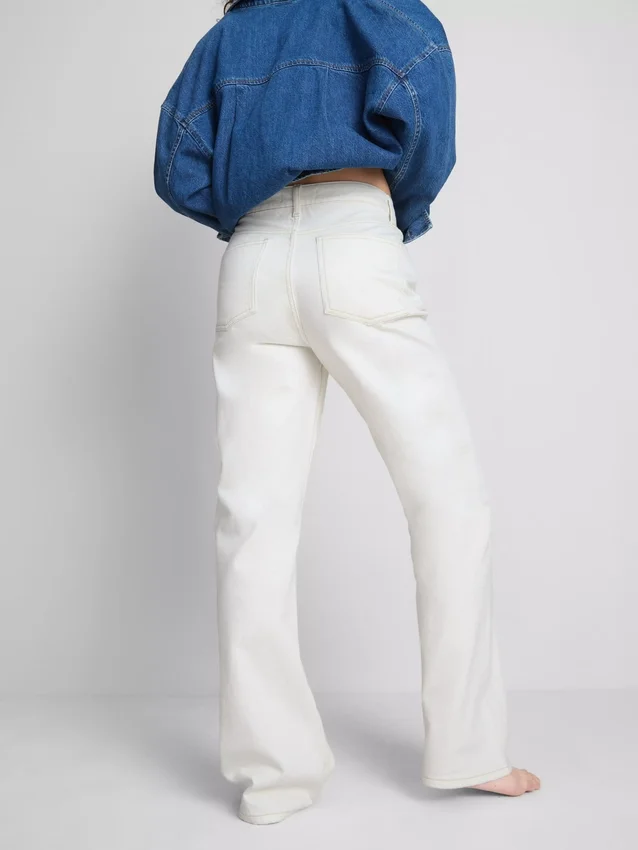 Jeans i bomullsdenim med rett ben