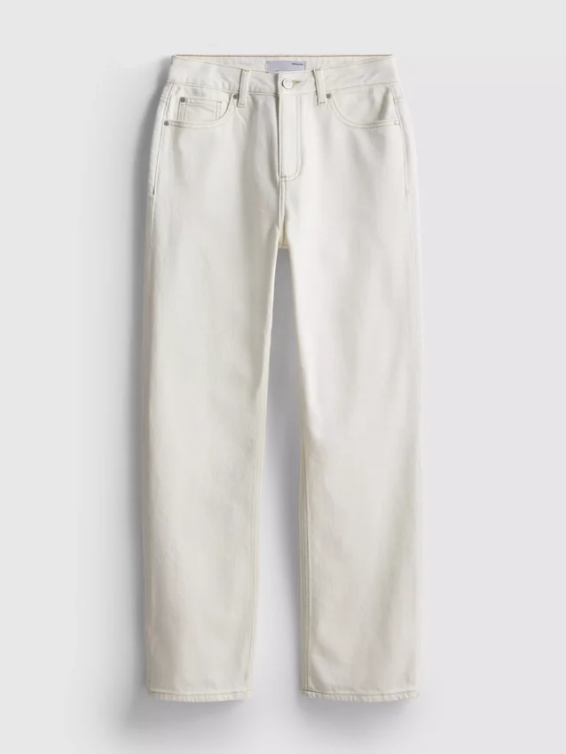 Jeans i bomullsdenim med rett ben