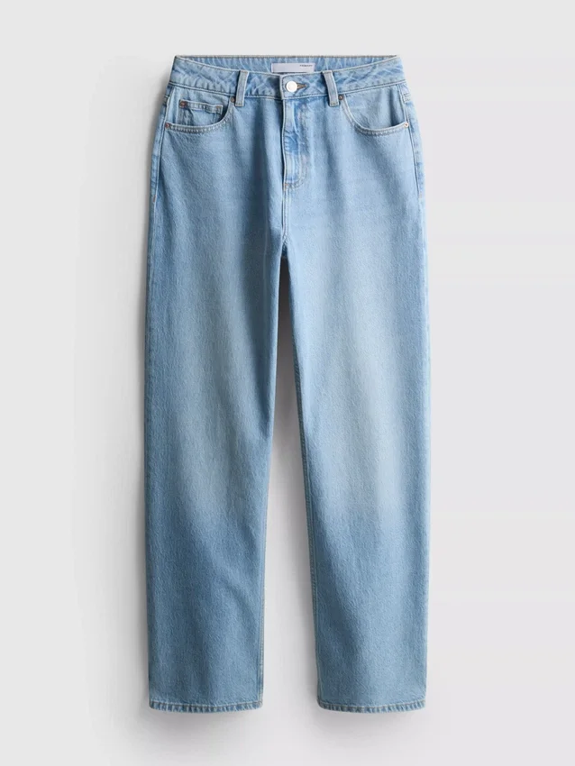 Jeans i bomullsdenim med rett ben