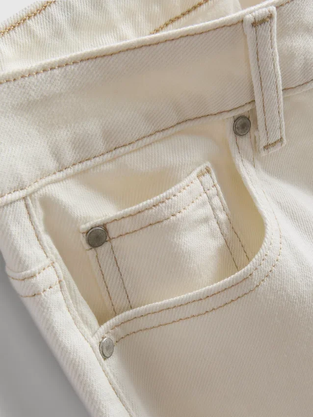 Jeans i bomullsdenim med rett ben