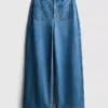 Jeans med brede ben og lommer foran