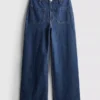 Jeans med brede ben og lommer foran