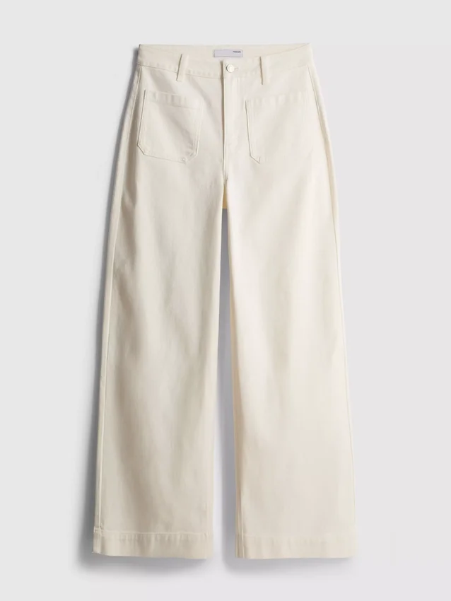 Jeans med brede ben og lommer foran