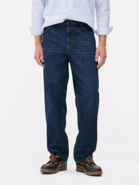 Jeans med høy midje og avslappet passform