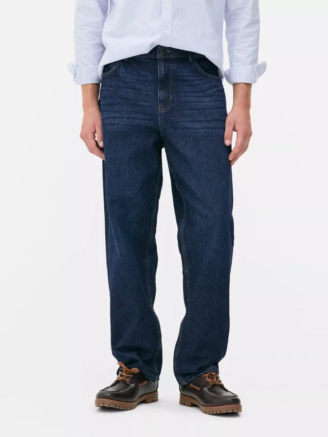 Jeans med høy midje og avslappet passform