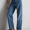 Jeans med høy midje og avslappet passform