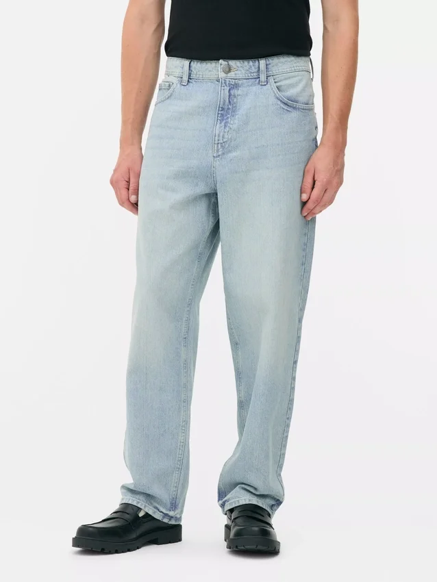 Jeans med høy midje og avslappet passform
