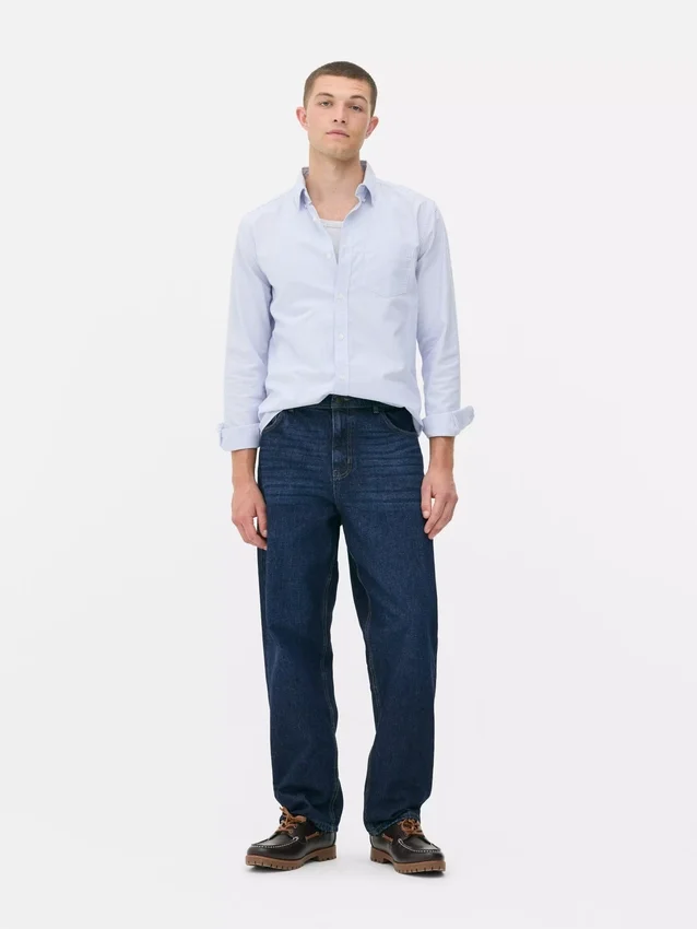 Jeans med høy midje og avslappet passform