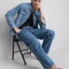 Jeans med høy midje og avslappet passform