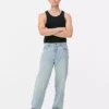 Jeans med høy midje og avslappet passform
