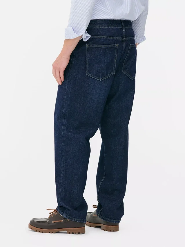 Jeans med høy midje og avslappet passform