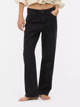 Jeans med høy midje og rette ben