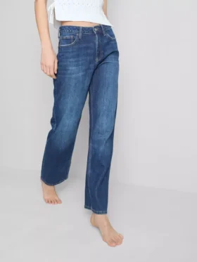 Jeans med høy midje og rette ben
