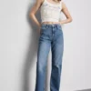Jeans med høy midje og rette ben
