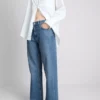 Jeans med høy midje og rette ben