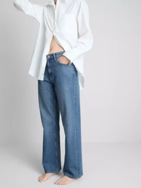 Jeans med høy midje og rette ben