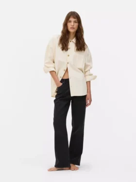 Jeans med høy midje og rette ben