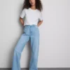 Jeans med høy midje og rette ben