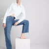 Jeans med høy midje og rette ben