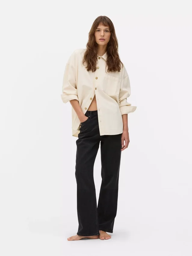Jeans med høy midje og rette ben