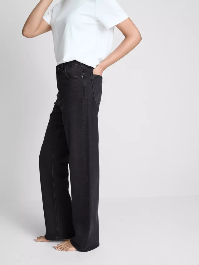 Jeans med høy midje og rette ben