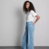 Jeans med høy midje og rette ben
