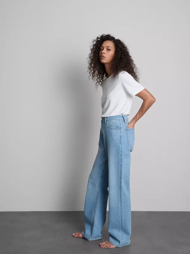 Jeans med høy midje og rette ben