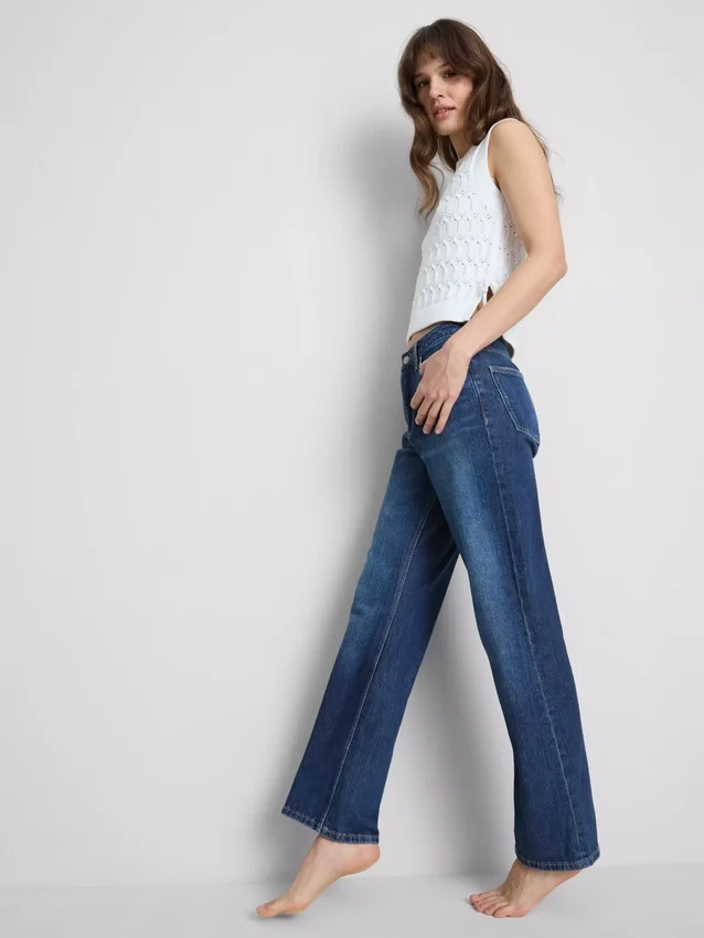Jeans med høy midje og rette ben