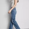 Jeans med høy midje og rette ben