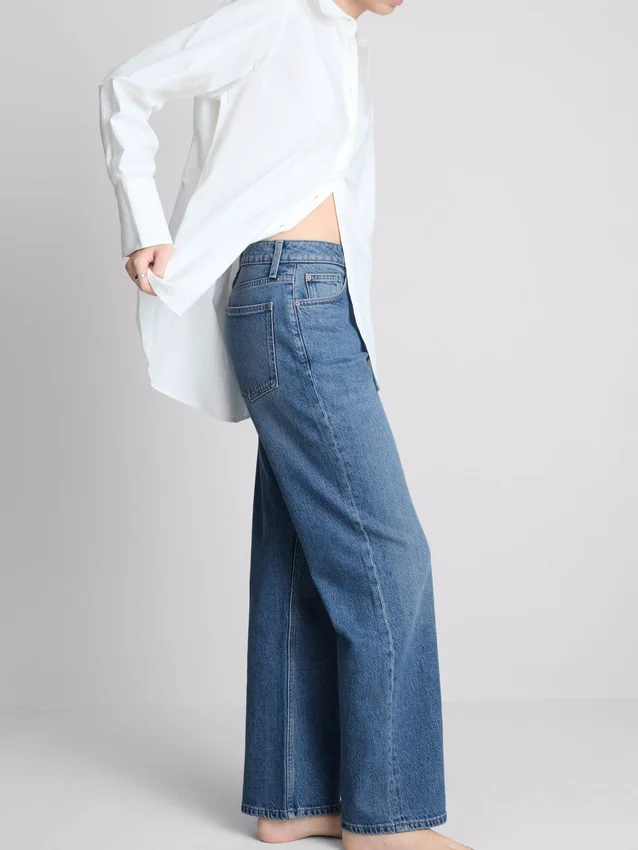 Jeans med høy midje og rette ben