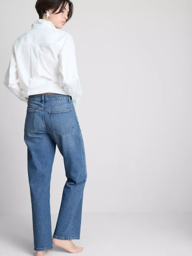 Jeans med høy midje og rette ben