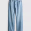 Jeans med høy midje og rette ben