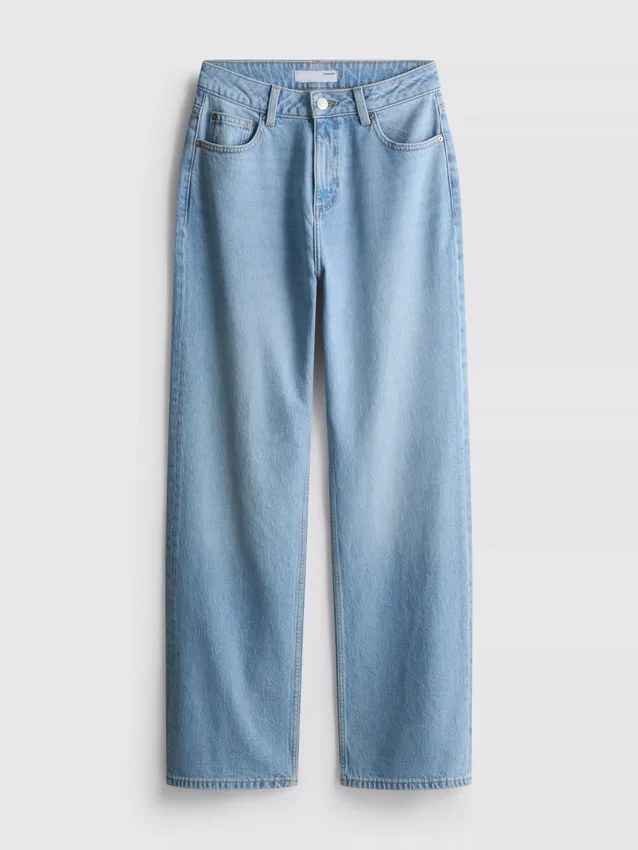 Jeans med høy midje og rette ben