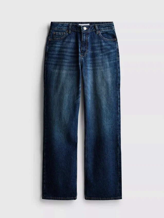 Jeans med høy midje og rette ben