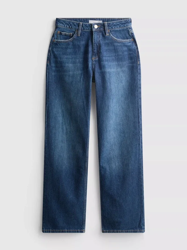 Jeans med høy midje og rette ben