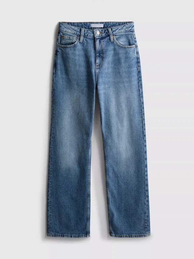 Jeans med høy midje og rette ben