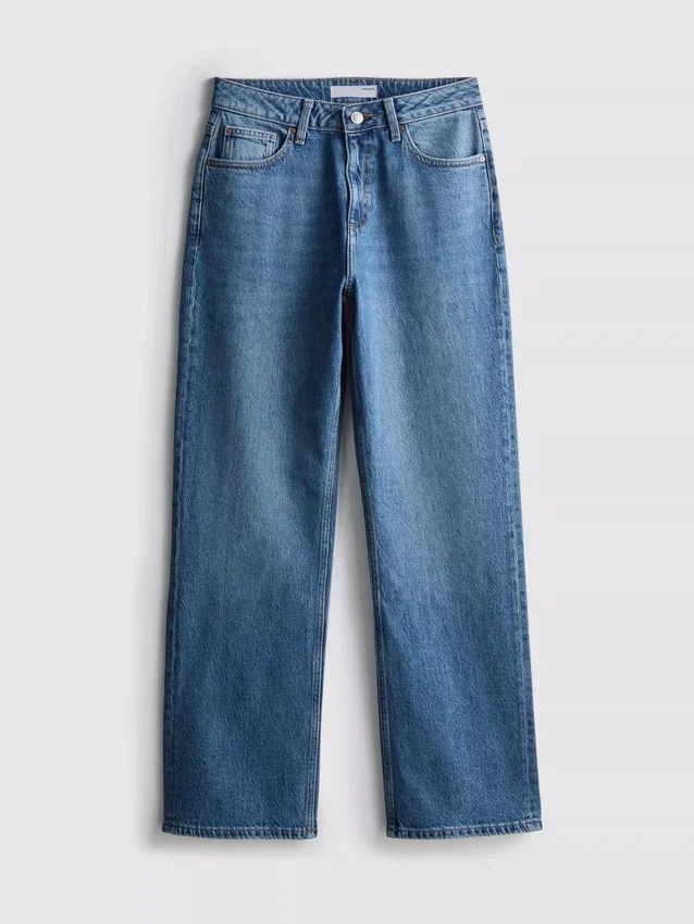 Jeans med høy midje og rette ben