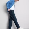 Jeans med middels høy midje og rette ben
